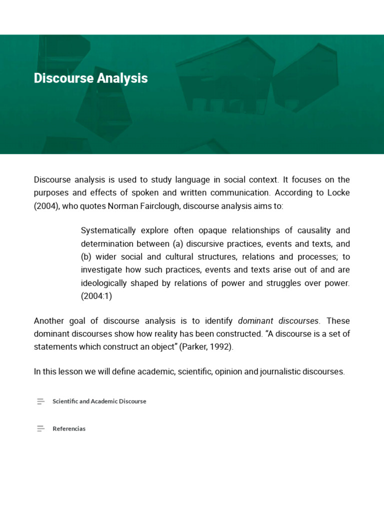 Understanding Discourse Analysis Types | PDF | Essays | Discourse