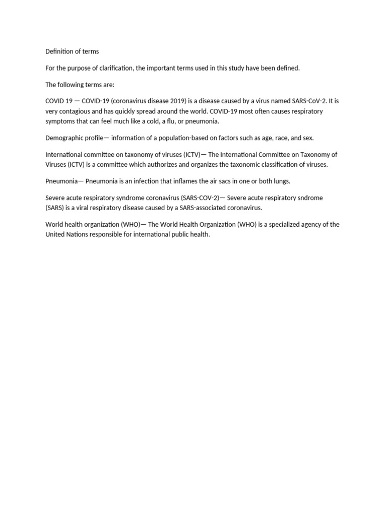 Definition of Terms | PDF