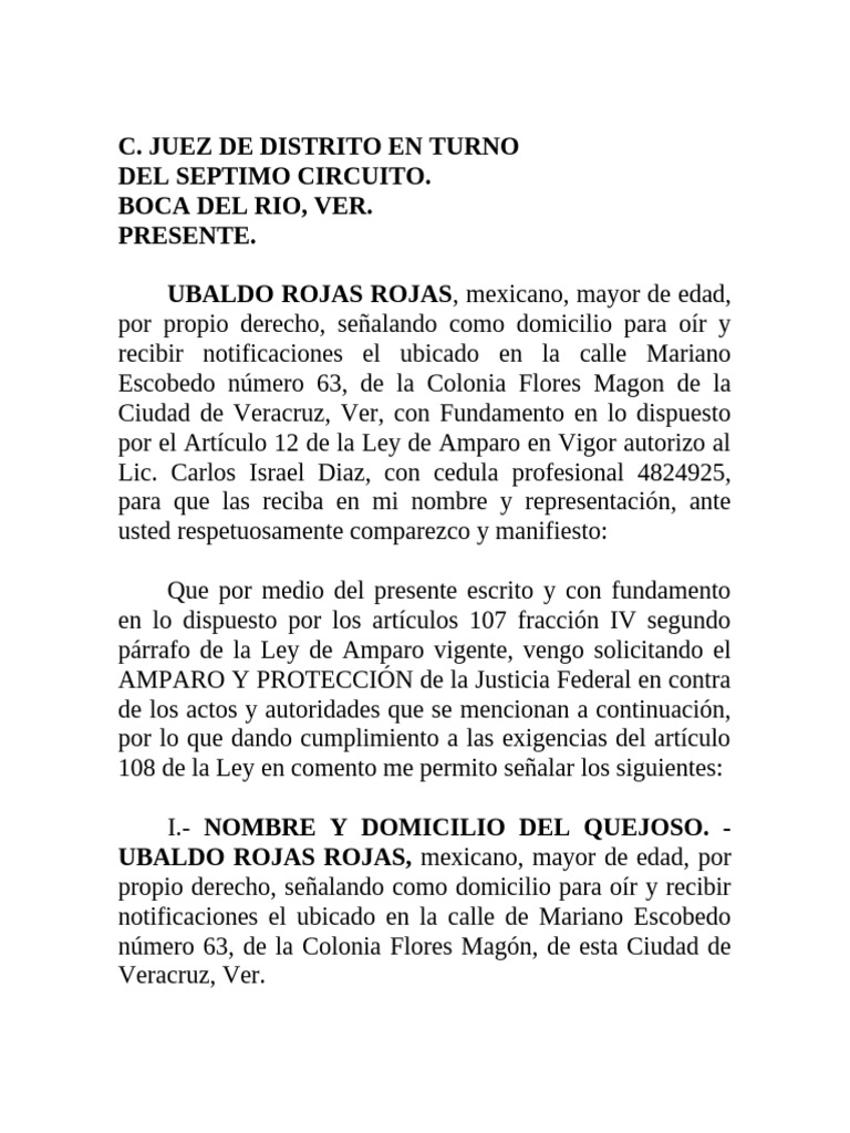 Amparo contra orden de aprehensión en Veracruz | PDF | Debido al ...