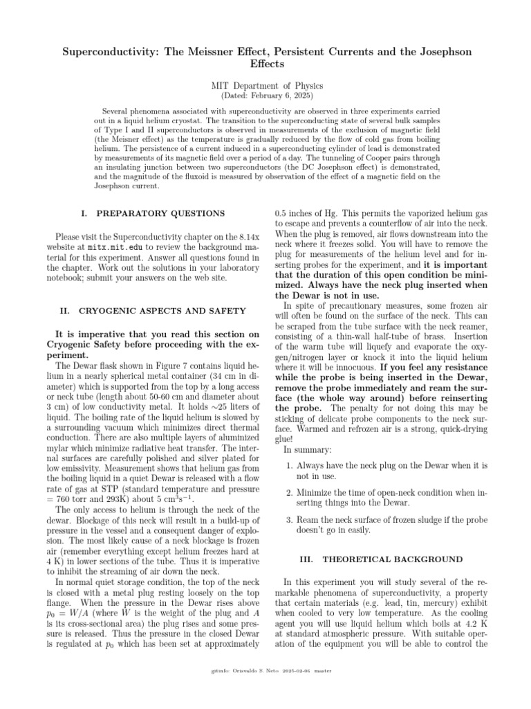 JLExp39 | PDF | Superconductivity | Electrical Resistivity And Conductivity