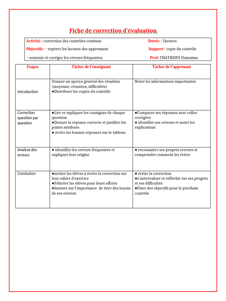 Correction d'évaluation : Guide pratique | PDF
