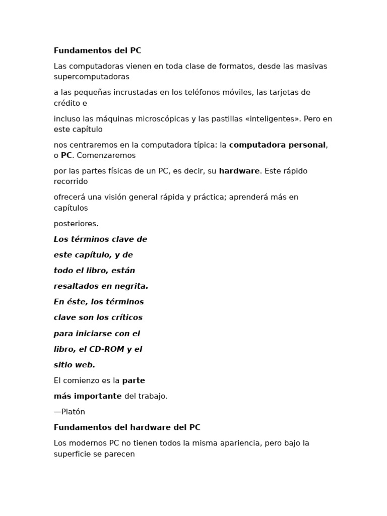 Fundamentos del Hardware y Software PC | PDF | Hardware de la ...
