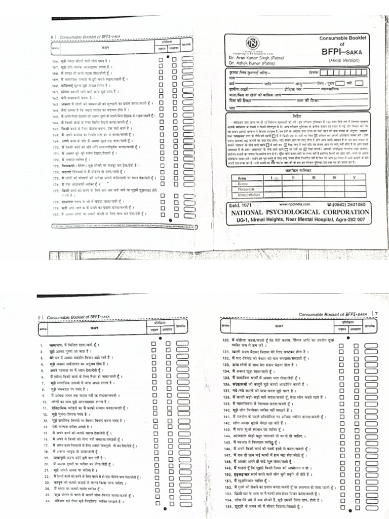 Big Five Manual Table Pdf