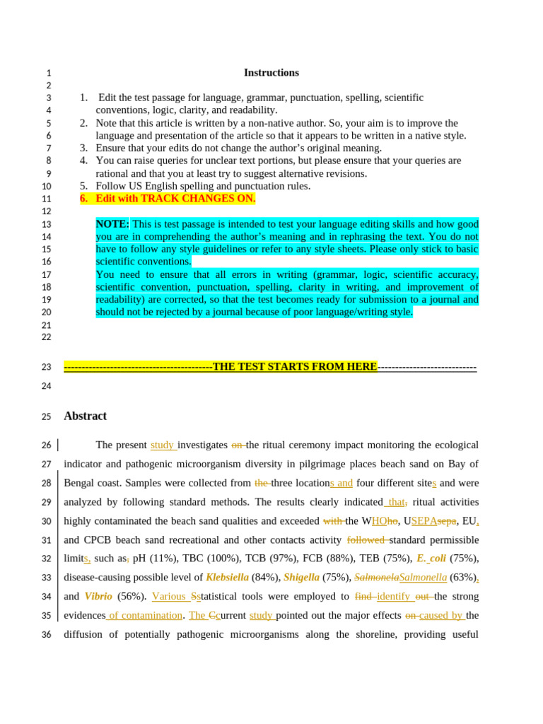 Language Editing Test_GJP | PDF | Pathogen | Editing