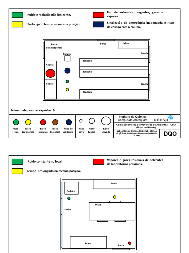 Mapa de Riscos em Laboratórios Químicos | PDF | Laboratórios | Química