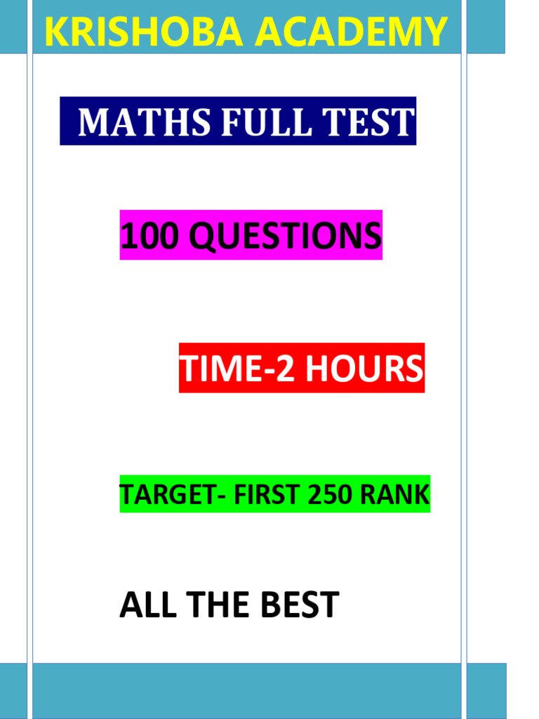 Maths Full Test Question | PDF
