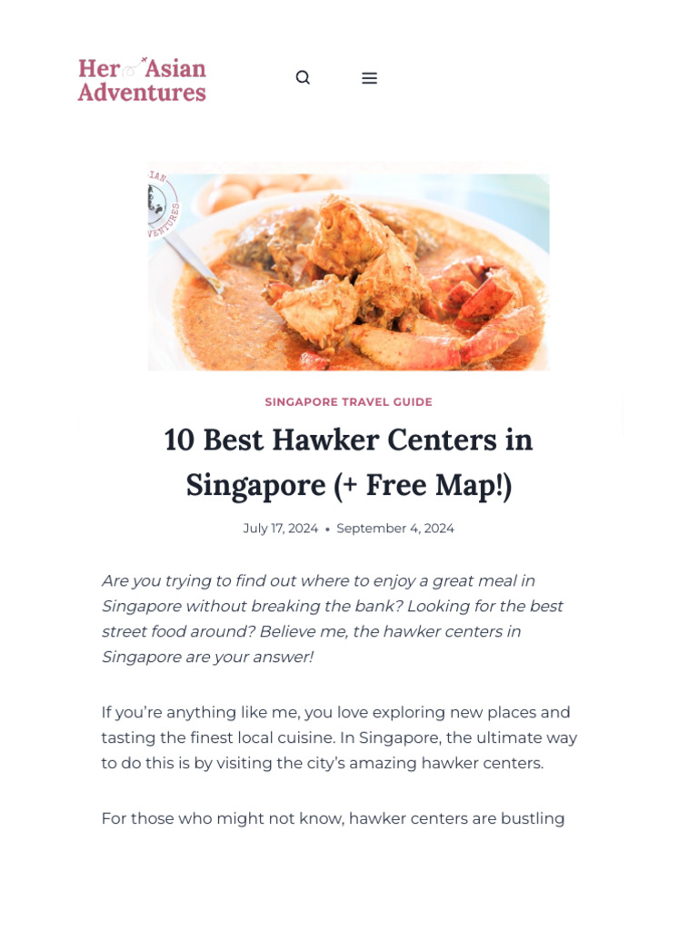 10 Best Hawker Centers in Singapore (+ Free Map!) | PDF | Foods | Cooking