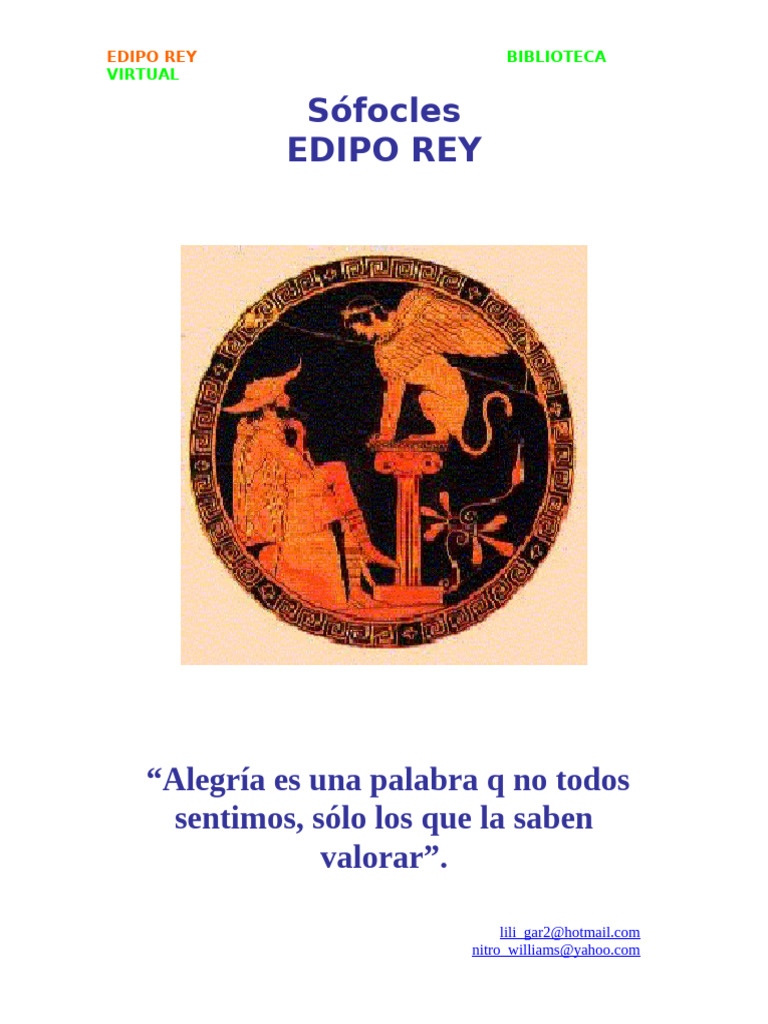Análisis de Edipo Rey de Sófocles | PDF | Edipo | Mitología Boeotiana