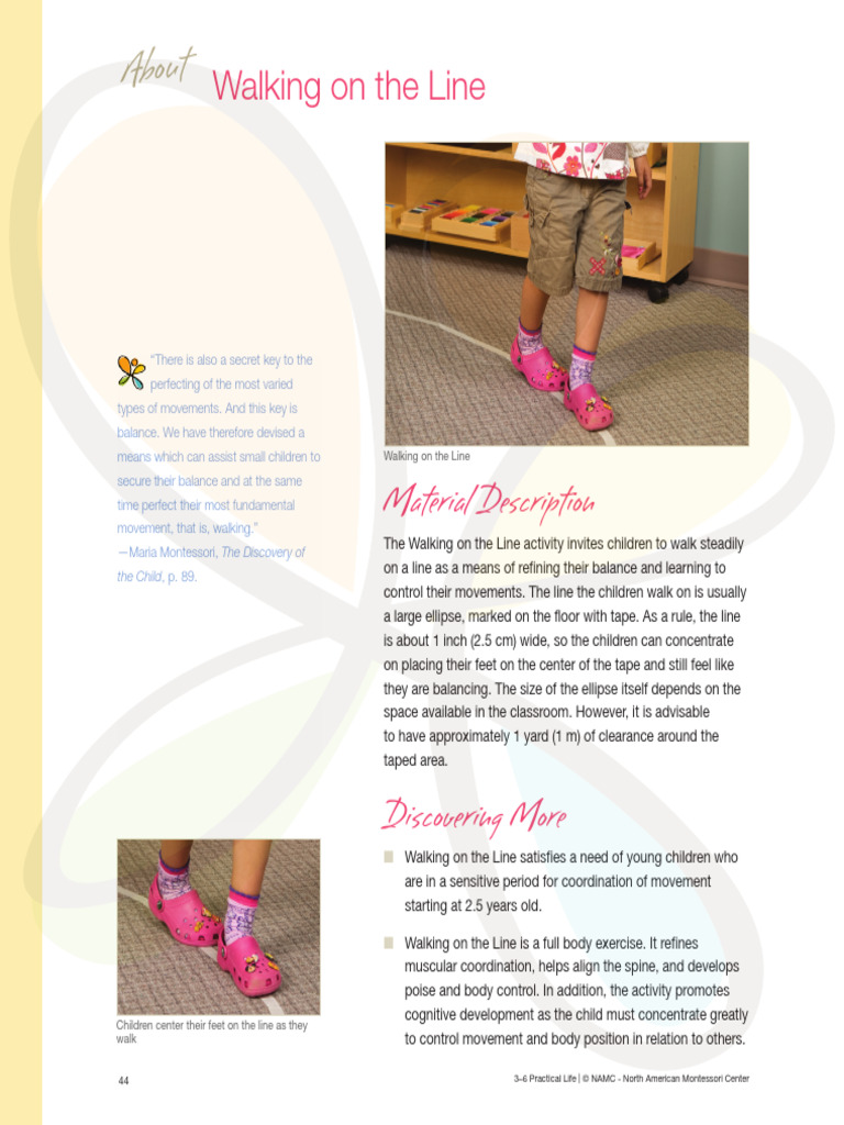 Montessori Walking on the Line Activity | PDF | Learning