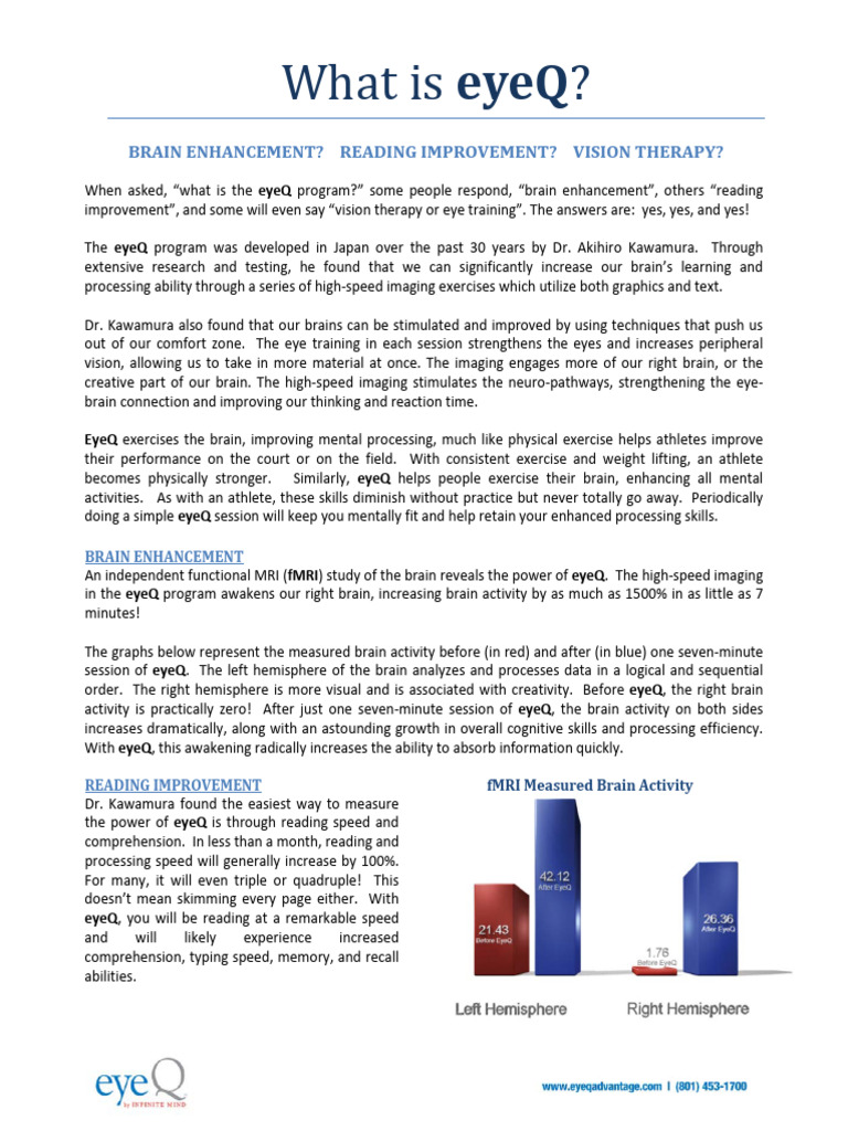 EyeQ: Enhance Reading & Brain Power | PDF | Speed Reading | Neuroscience