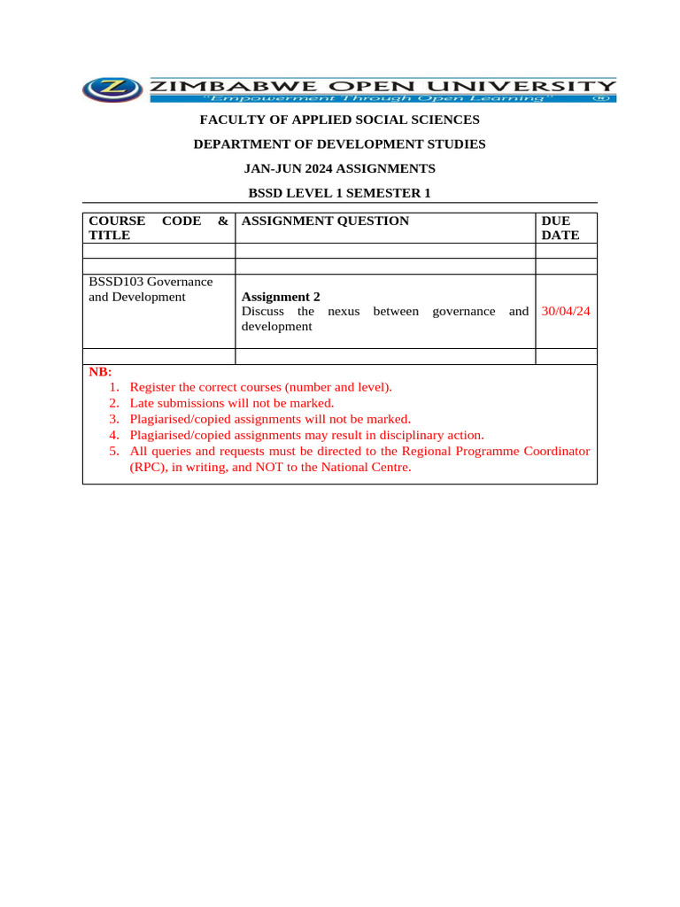 BSSD Level 1 Semester 1 Assignments | PDF