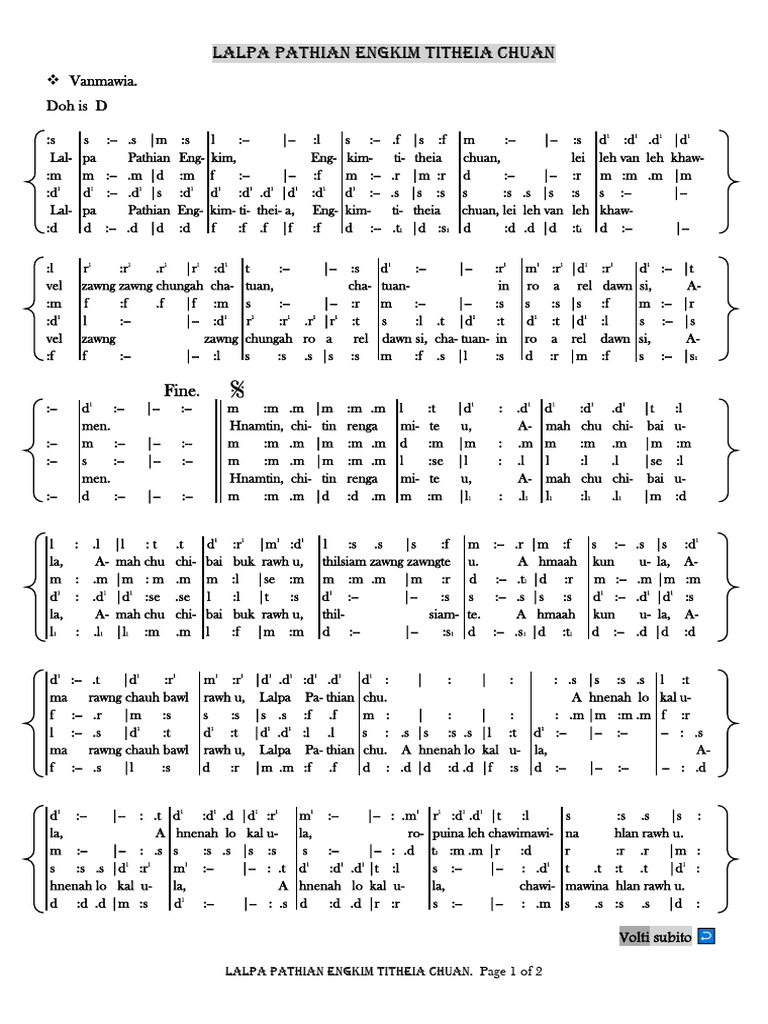 Lalpa Pathian Engkimtitheia Chuan | PDF