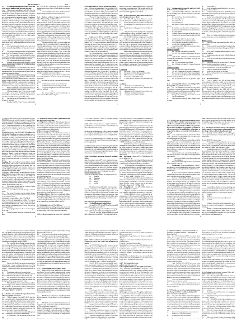 Overview of Crime Law 2024 | PDF | Crimes | Crime & Violence