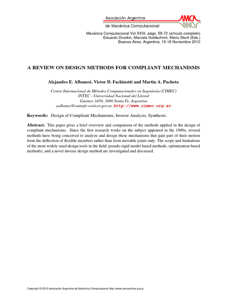On Design Methods For Compliant Mechanis | PDF | Eigenvalues And ...