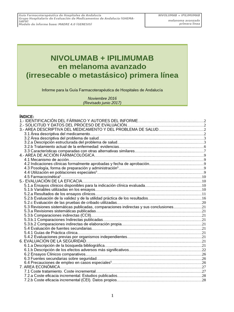 Evaluación de Nivolumab e Ipilimumab en Melanoma | PDF | Célula T ...