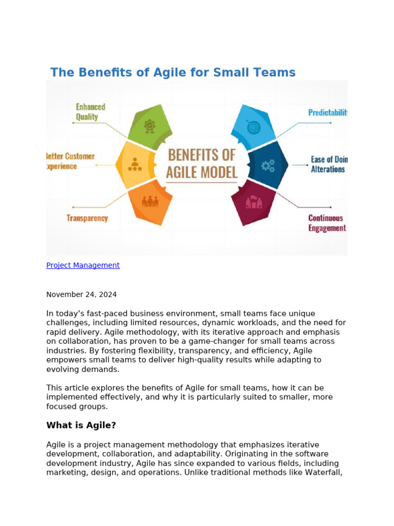 Agile Benefits for Small Teams | PDF | Agile Software Development ...