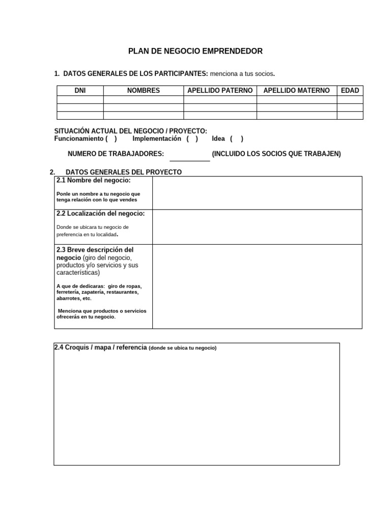 PLAN DE NEGOCIO EMPRENDEDOR 2023 - Ept | PDF | Plan de negocios ...