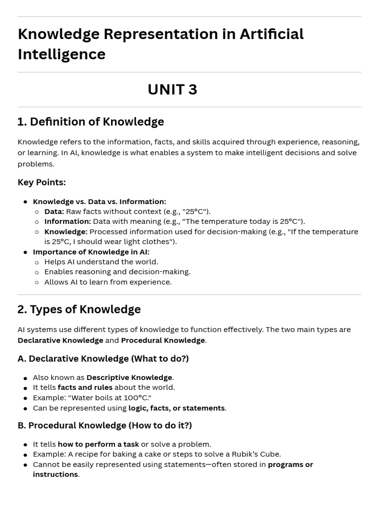 Declarative vs. Procedural Knowledge in AI | PDF | Knowledge ...