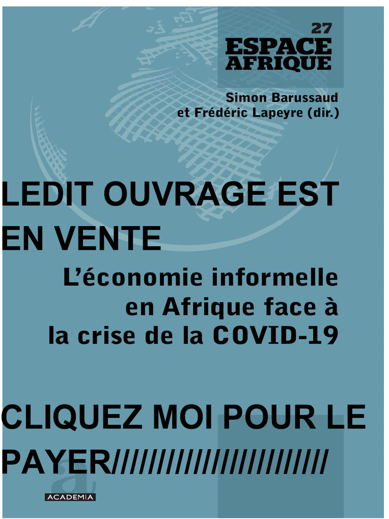 Économie informelle en Afrique et COVID-19 | PDF | Afrique | République ...