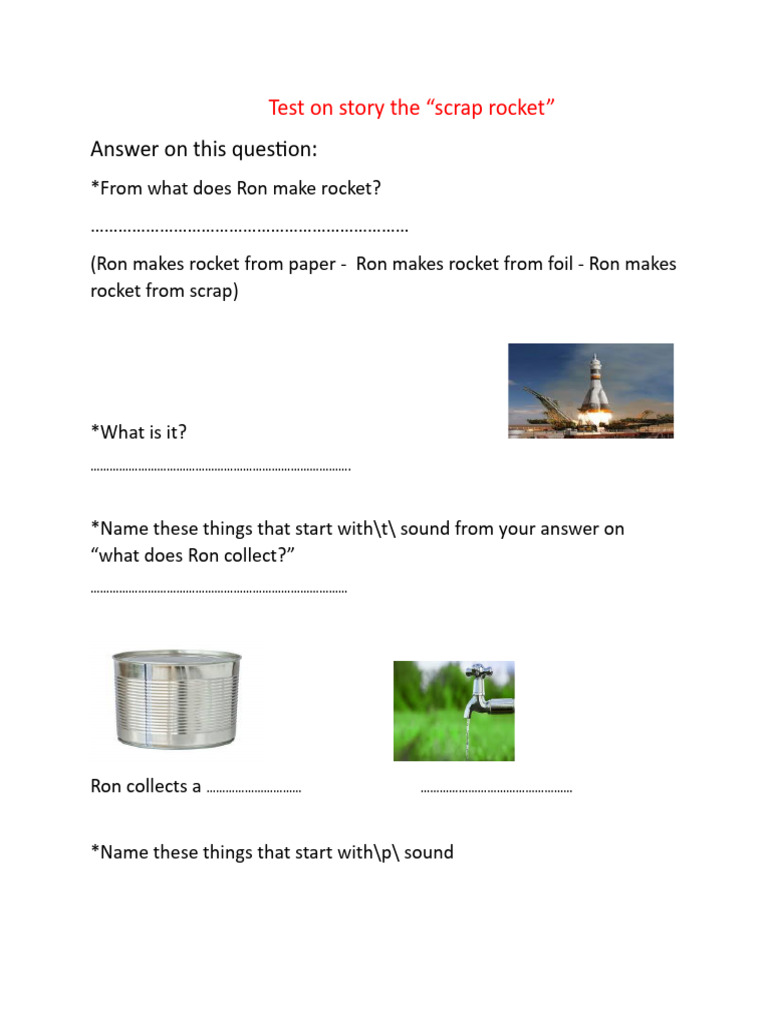 Scrap Rocket Story Questions and Answers | PDF
