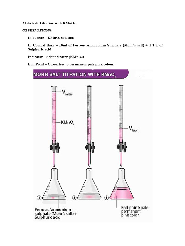 Mohr Salt and Oxalic Acid Titration Guide | PDF