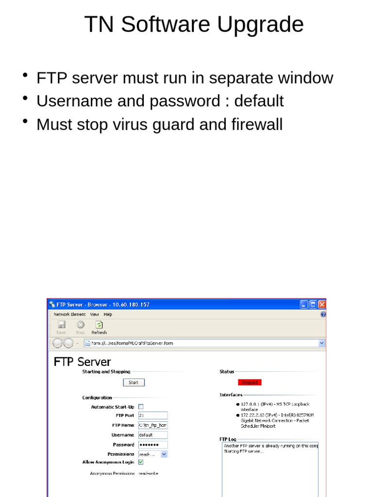 FTP Server Setup and Radio Link Configuration | PDF