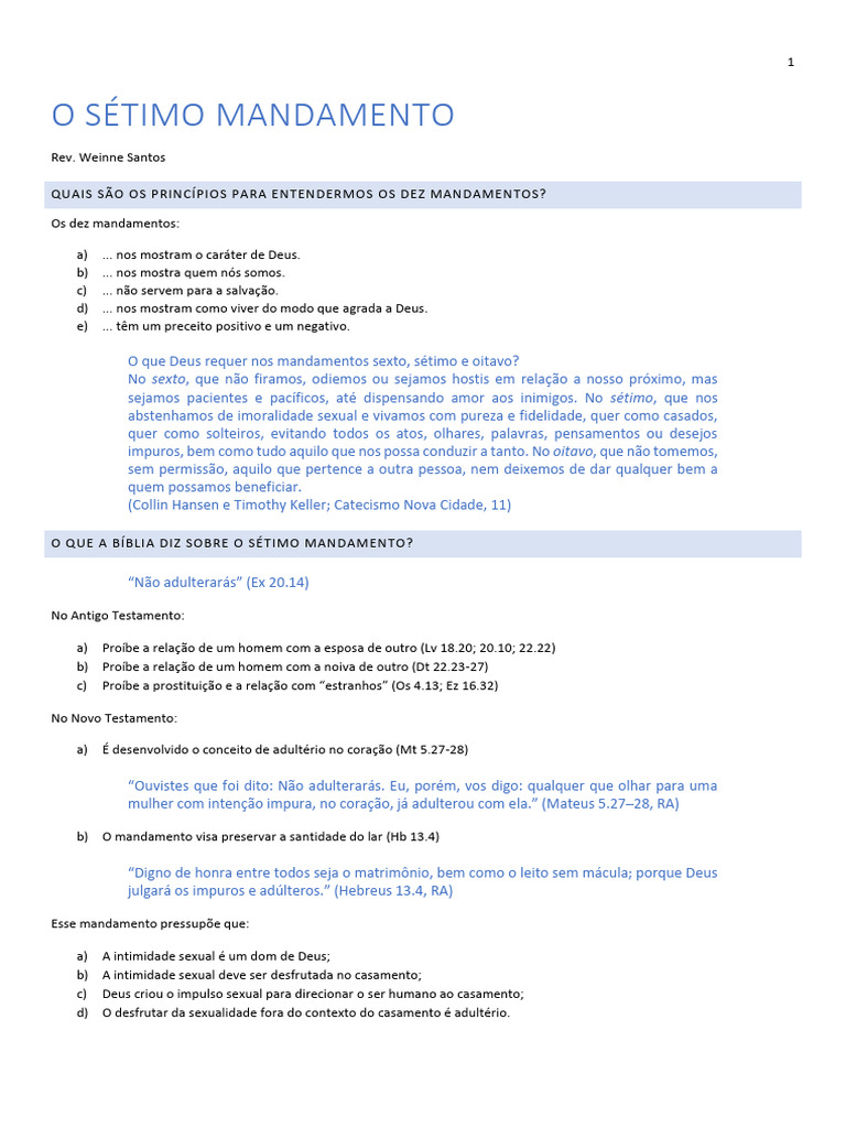O Sétimo Mandamento | PDF