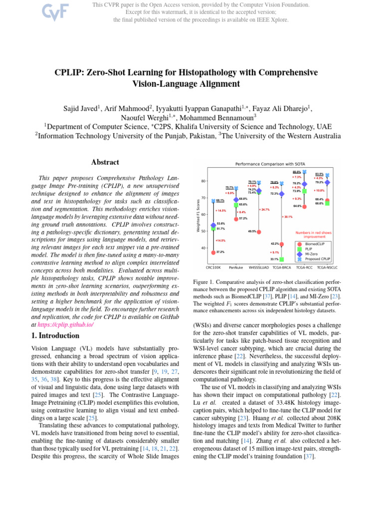Javed CPLIP Zero-Shot Learning For Histopathology With Comprehensive ...
