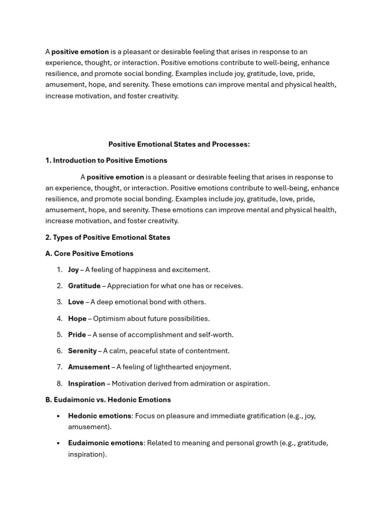 Understanding Positive Emotions and Well-Being | PDF | Emotions ...