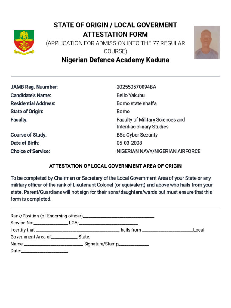 NDA 77 Regular Course Attestation Form | PDF