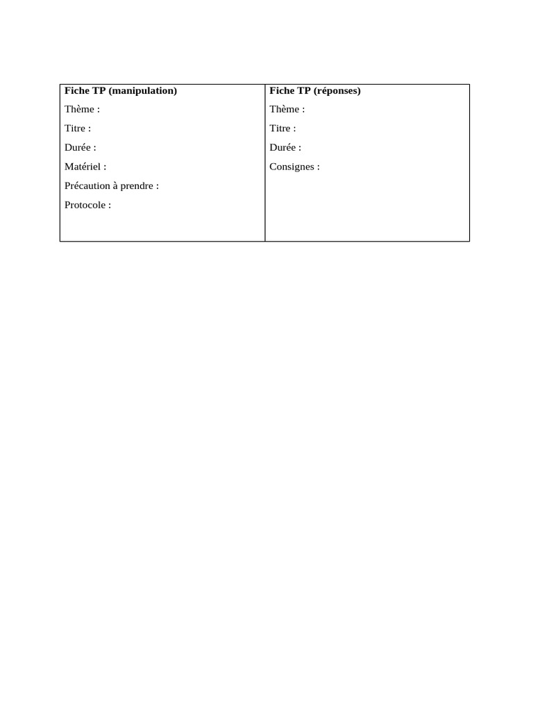Fiche Technique de TP et Manipulation | PDF