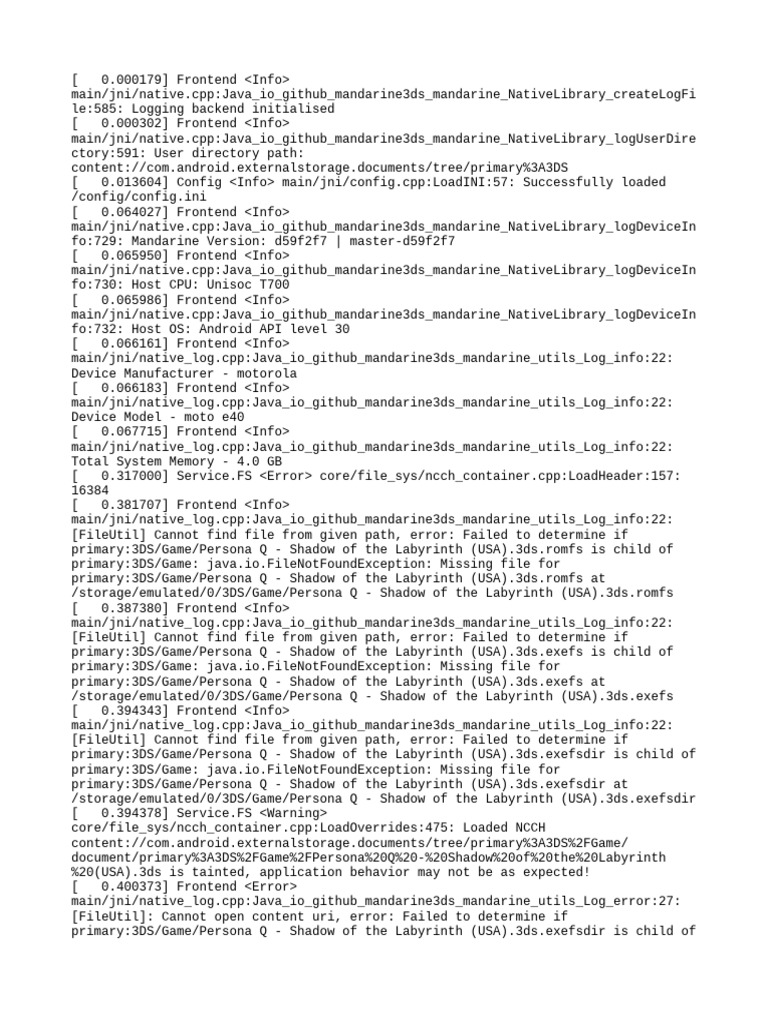 3DS Game File Error Log Analysis | PDF | Computer Hardware | Computer ...