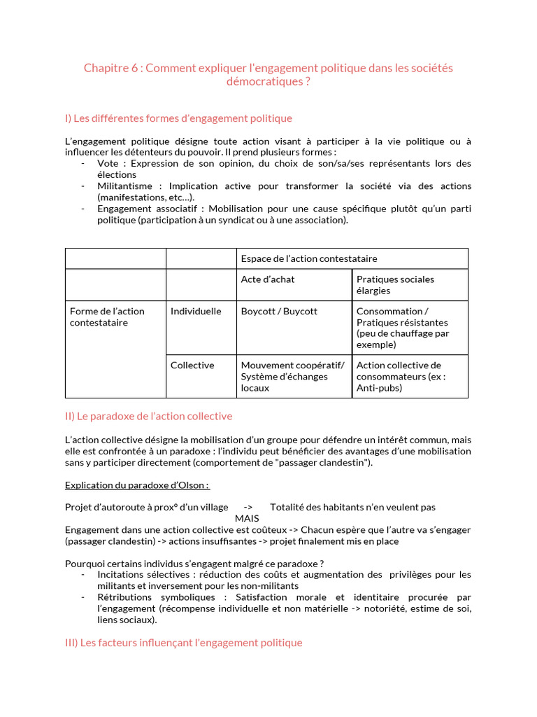Engagement politique dans les démocraties | PDF