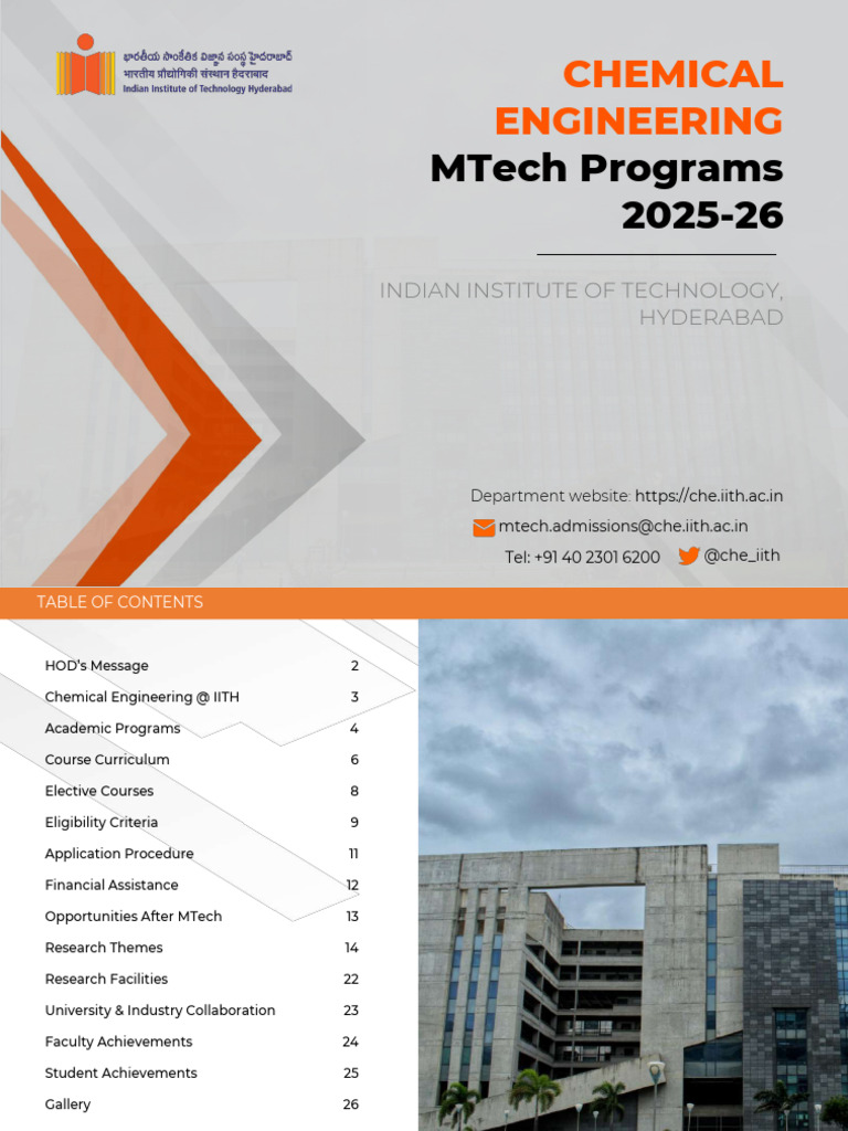 MTech Chemical Engineering Programs 2025-26 | PDF | Computational Fluid ...