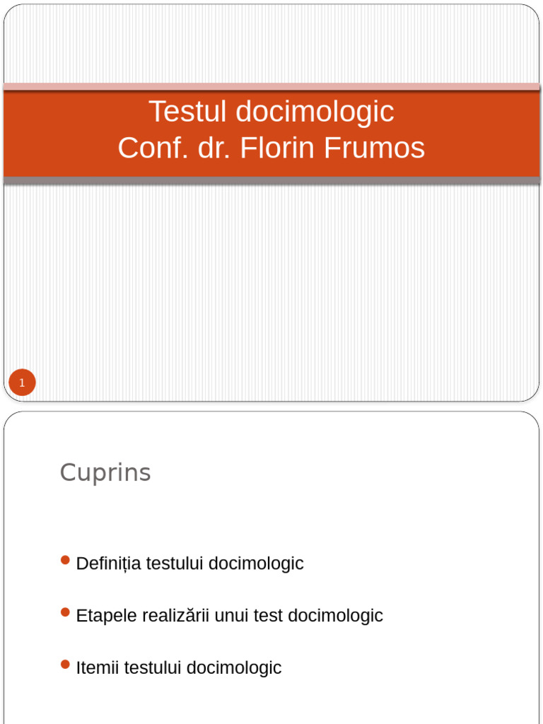 Testul Docimologic Pedagogie | PDF