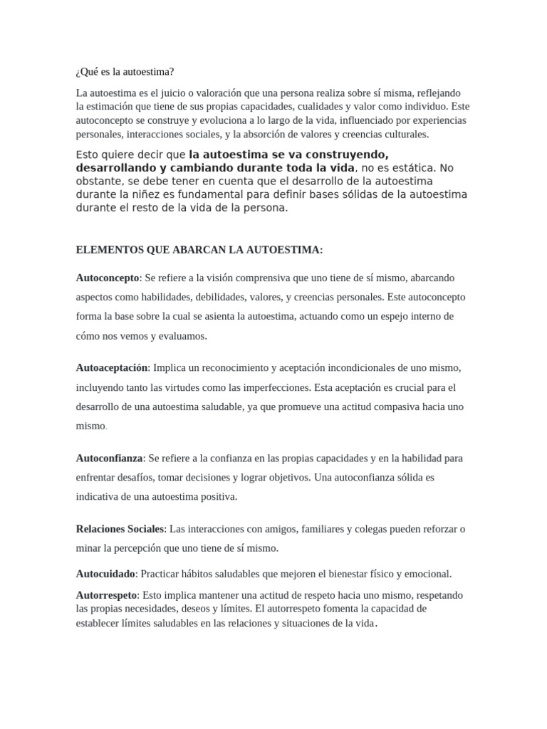 Definición de Autoestima | PDF | Autoestima | Ciencias del comportamiento