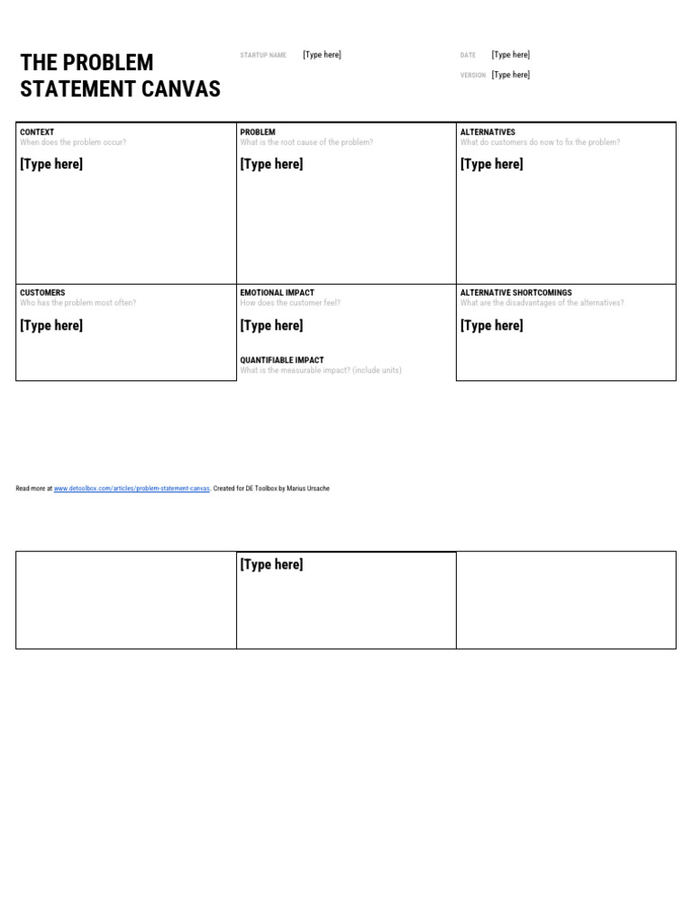 Problem Statement Canvas Guide | PDF