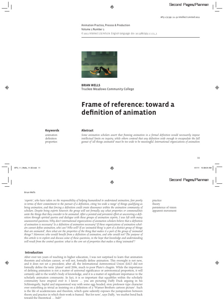 Defining Animation: Scholarly Perspectives | PDF