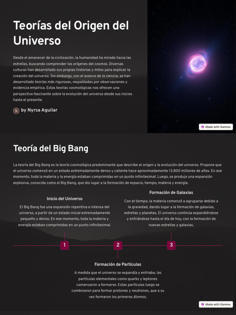 Teorías del Origen del Universo | PDF | Universo | Big Bang