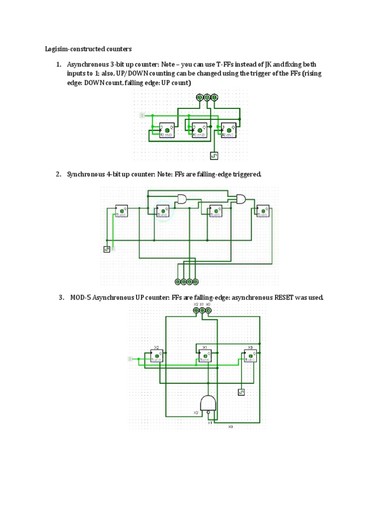 Logisim Counter Designs and Types | PDF