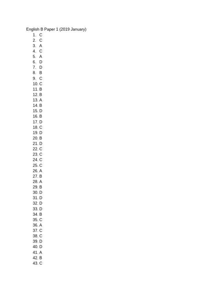 English B Paper 1 2019 January Pdf