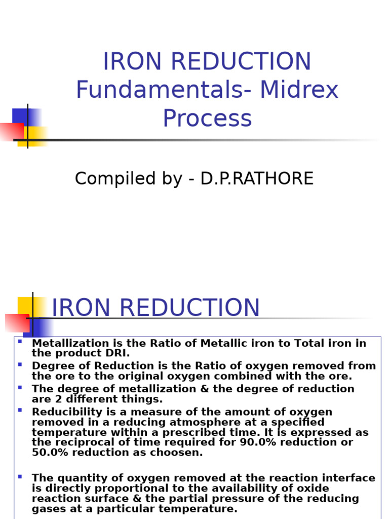 Iron Reduction Process Fundamentals | PDF | Iron | Redox