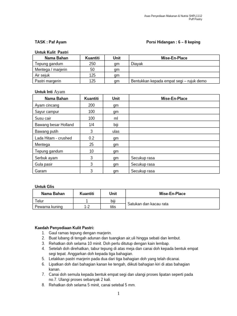 Puff Pastry | PDF