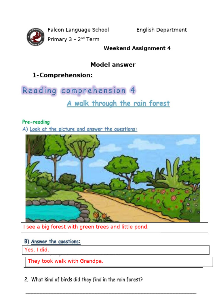 Weekend English Assignment for P3 | PDF | Linguistics
