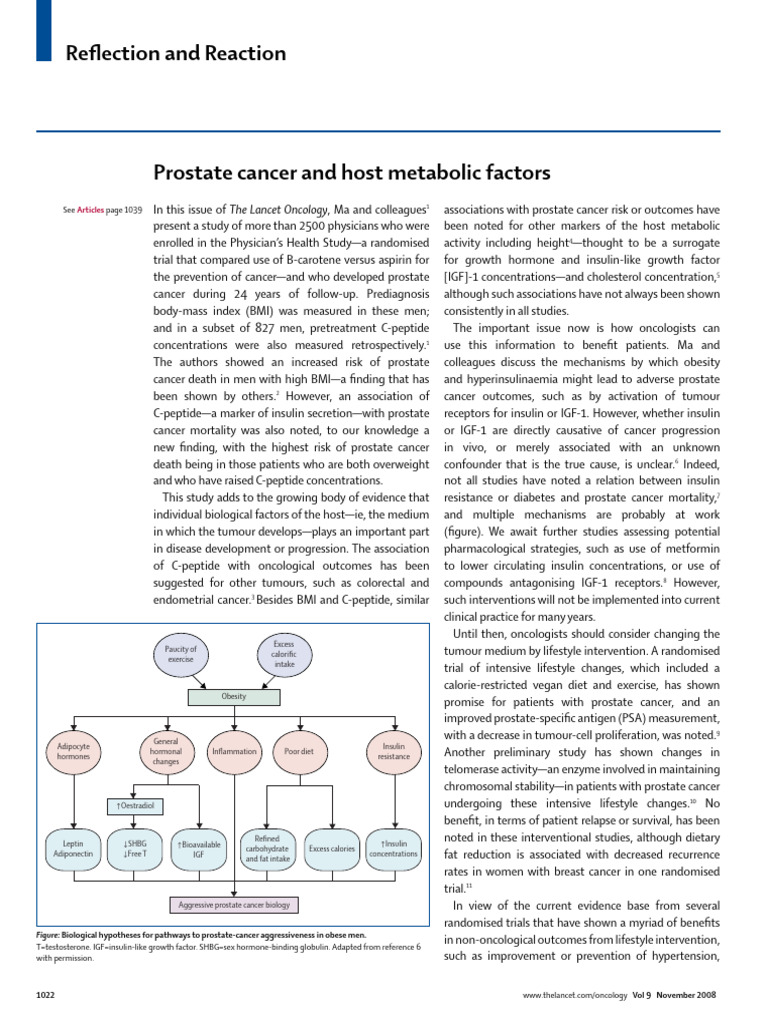Prostate Cancer and Host Metabolic Factors | PDF | Telomere | Dna ...