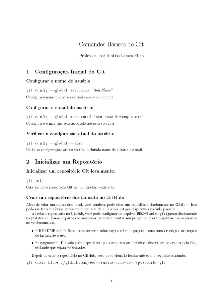 Comandos Básicos do Git para Iniciantes | PDF | Programas | Informática