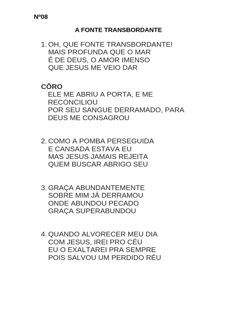 Fonte Transbordante: Amor e Graça de Deus | PDF