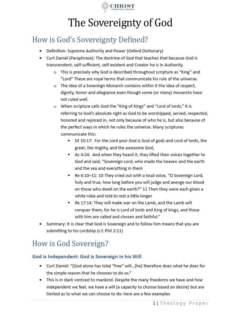 CCC Doctrinal Statement Sovereignty | PDF | Glory (Religion) | Heaven