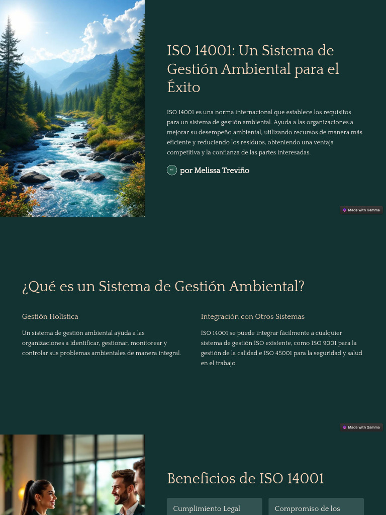 ISO 14001 Un Sistema de Gestion Ambiental para El Exito | PDF ...