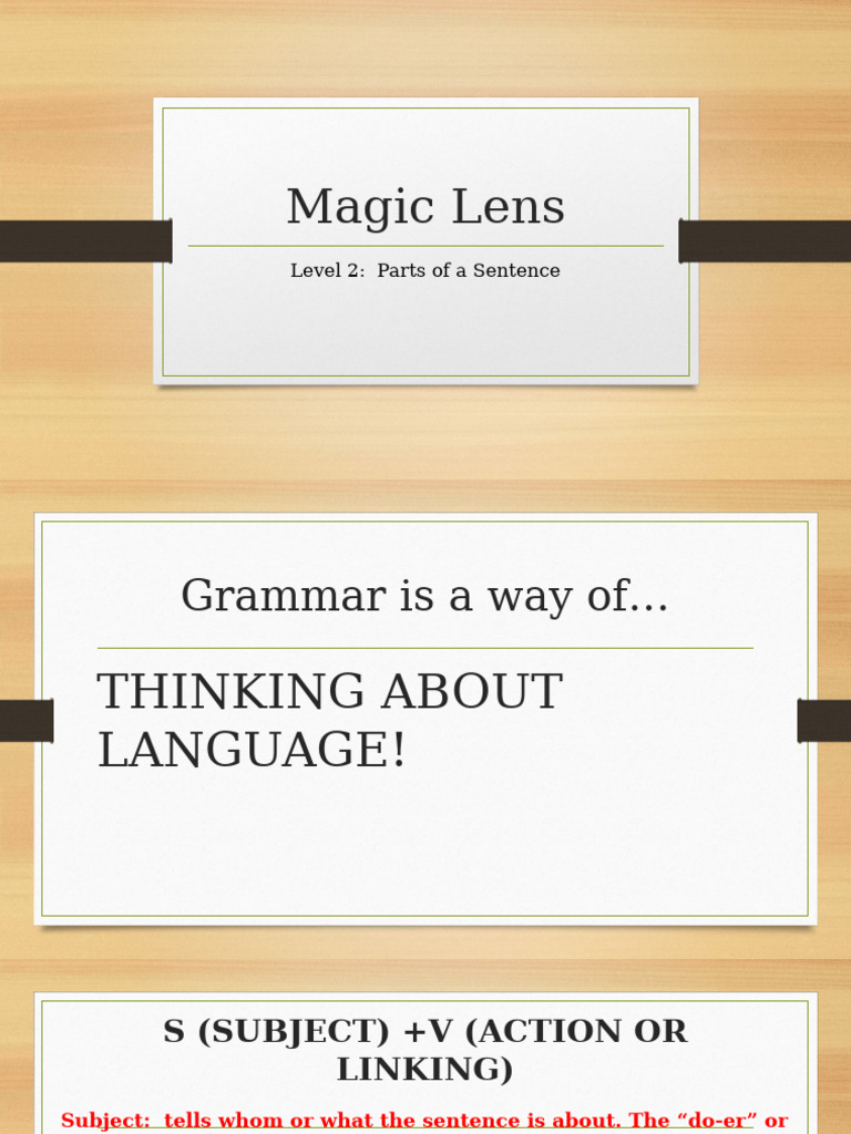 Parts of a Sentence Notes | PDF | Subject (Grammar) | Verb